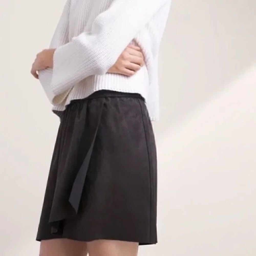 Medium Grey Aritzia Wilfred Free Nescher Faux Suede Wrap Mini Skirt